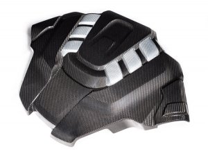 Alfa Romeo Stelvio Engine Cover - Carbon Fiber - QV Model - White Candy Accents